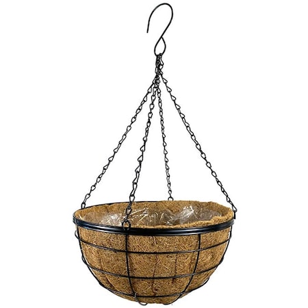 Panacea Products  14 in. Modern Farmhouse Hanging Basket, Black, 6PK 272278